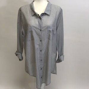 EUC Chan Luu Charcoal Stripe Tunic